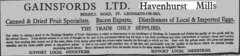 Gainsfords Advertisement for Hastings Trade Exhibition 1929